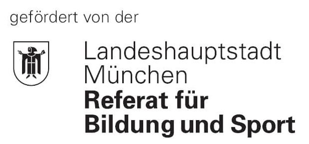 Logo gefördert von der Landeshauptstadt München, Referat für Bildung und Sport